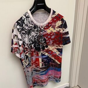 90s rare find Pistole Pete Hanafuda printed slim-fit Mesh large